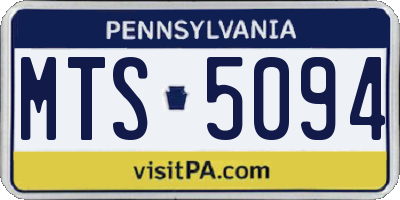 PA license plate MTS5094