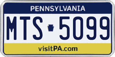 PA license plate MTS5099