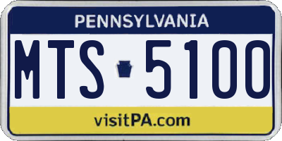 PA license plate MTS5100