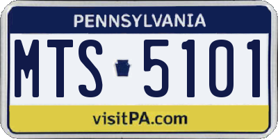 PA license plate MTS5101