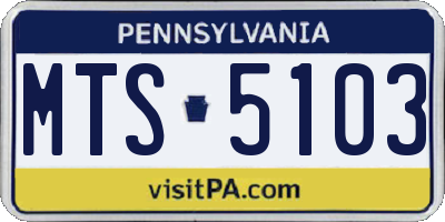 PA license plate MTS5103