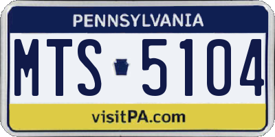 PA license plate MTS5104