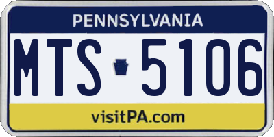 PA license plate MTS5106