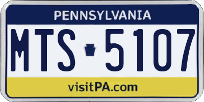 PA license plate MTS5107
