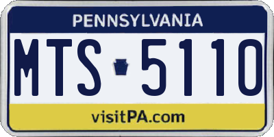 PA license plate MTS5110