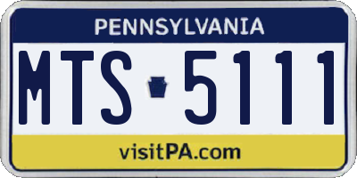 PA license plate MTS5111