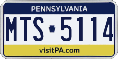 PA license plate MTS5114