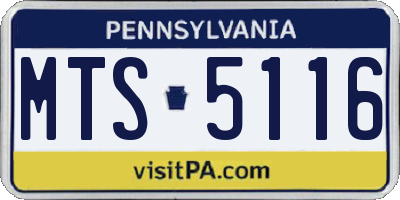 PA license plate MTS5116