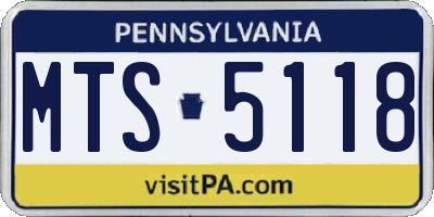 PA license plate MTS5118
