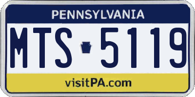 PA license plate MTS5119