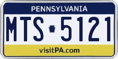 PA license plate MTS5121