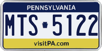 PA license plate MTS5122