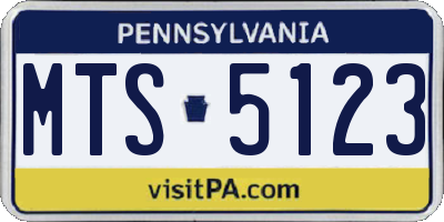 PA license plate MTS5123