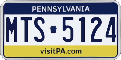 PA license plate MTS5124