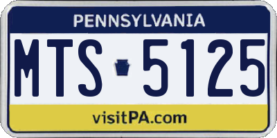 PA license plate MTS5125