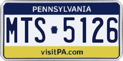 PA license plate MTS5126