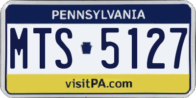 PA license plate MTS5127