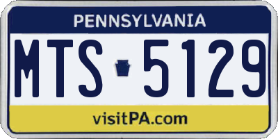 PA license plate MTS5129