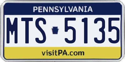 PA license plate MTS5135