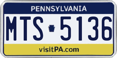 PA license plate MTS5136
