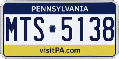 PA license plate MTS5138