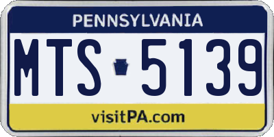 PA license plate MTS5139