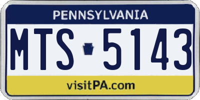 PA license plate MTS5143
