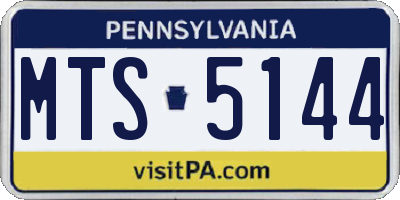 PA license plate MTS5144
