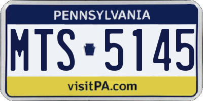 PA license plate MTS5145