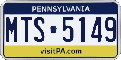 PA license plate MTS5149