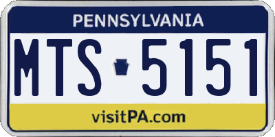 PA license plate MTS5151