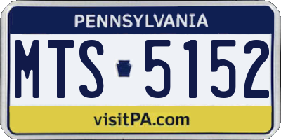 PA license plate MTS5152