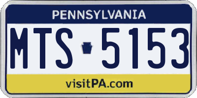 PA license plate MTS5153