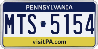 PA license plate MTS5154