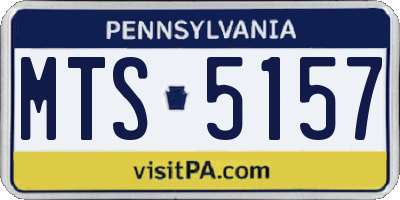 PA license plate MTS5157