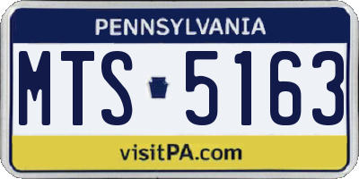 PA license plate MTS5163