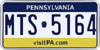 PA license plate MTS5164