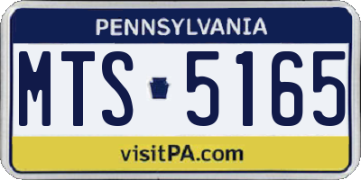 PA license plate MTS5165