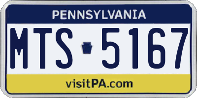 PA license plate MTS5167