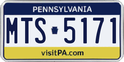 PA license plate MTS5171