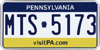 PA license plate MTS5173