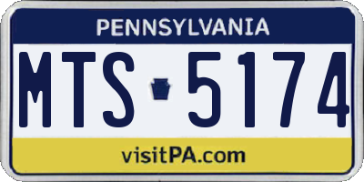 PA license plate MTS5174