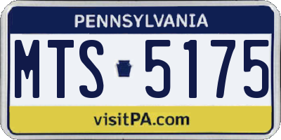 PA license plate MTS5175