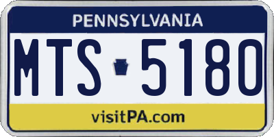 PA license plate MTS5180