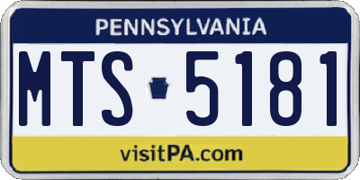 PA license plate MTS5181