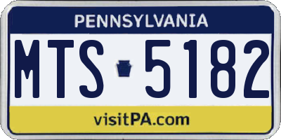 PA license plate MTS5182