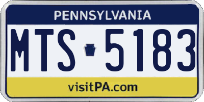 PA license plate MTS5183
