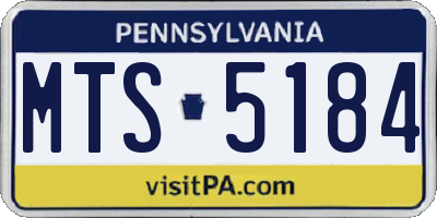 PA license plate MTS5184