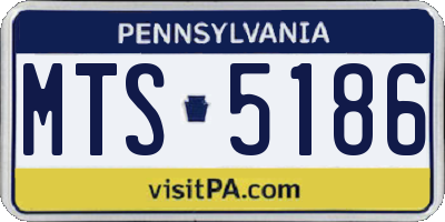 PA license plate MTS5186