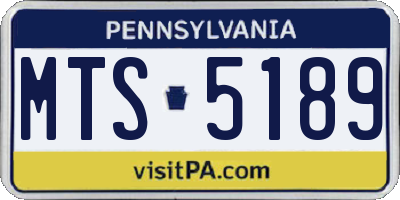 PA license plate MTS5189